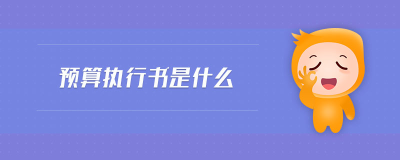 預算執(zhí)行書是什么