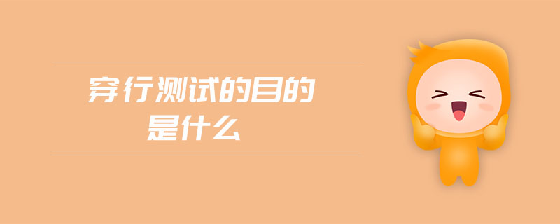 穿行測(cè)試的目的是什么