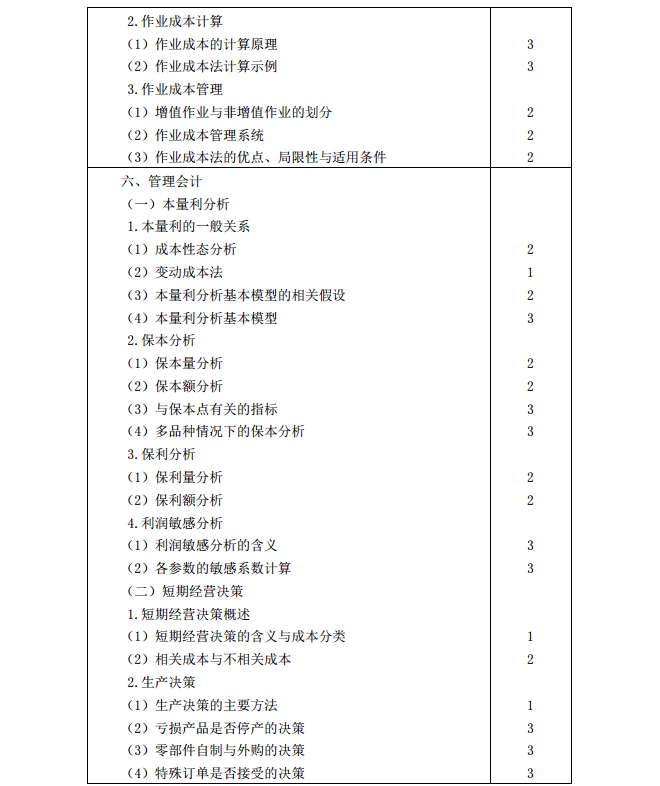 2020年注冊(cè)會(huì)計(jì)師《財(cái)務(wù)成本管理》考試大綱8