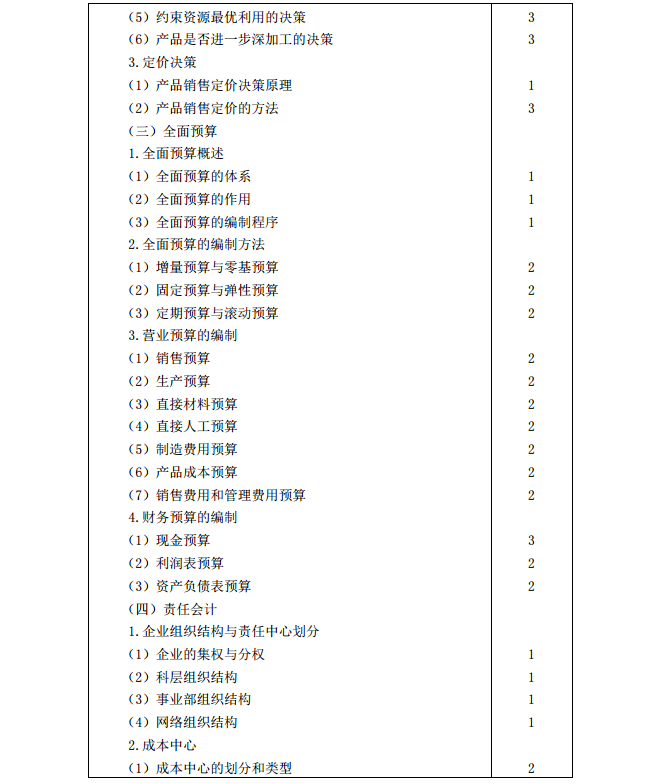 2020年注冊(cè)會(huì)計(jì)師《財(cái)務(wù)成本管理》考試大綱9