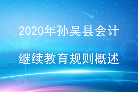 2020年黑龍江省孫吳縣會(huì)計(jì)繼續(xù)教育規(guī)則概述