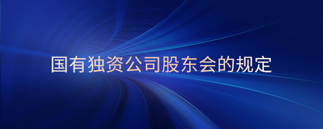 國(guó)有獨(dú)資公司股東會(huì)的規(guī)定