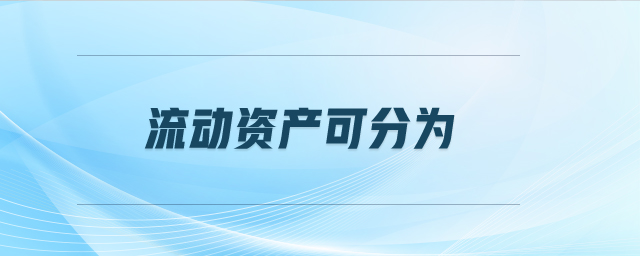 流動(dòng)資產(chǎn)可分為