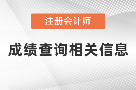 2020注冊會(huì)計(jì)師成績查詢相關(guān)信息