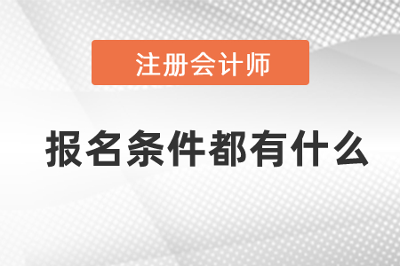 注冊會計師報名條件都有什么