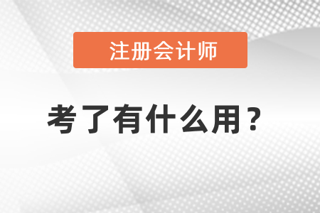 注冊(cè)會(huì)計(jì)師考了有什么用？