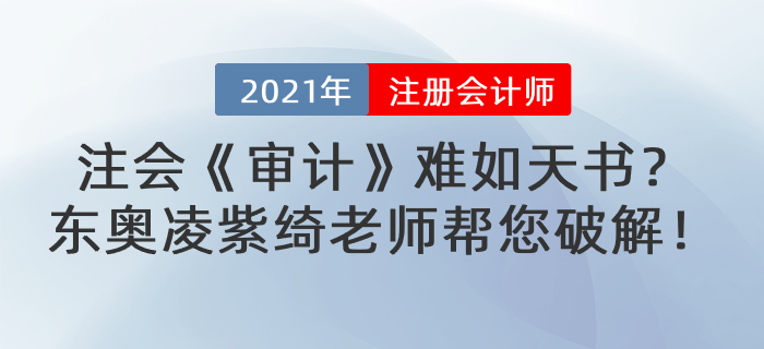 注會《審計》難如天書？東奧凌紫綺老師幫您破解！
