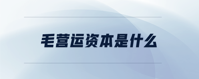 毛營運(yùn)資本是什么