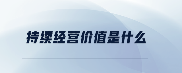 持續(xù)經(jīng)營(yíng)價(jià)值是什么