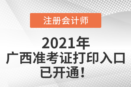 廣西自治區(qū)河池2021注冊會計師準考證打印入口已開通