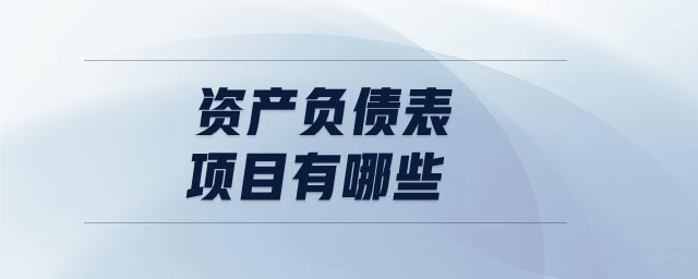 資產(chǎn)負(fù)債表項目有哪些