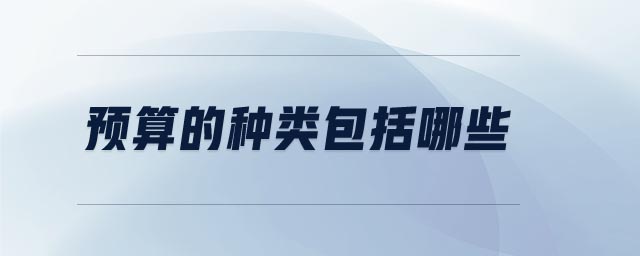 預(yù)算的種類包括哪些