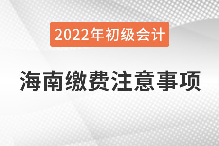 海南2022年初級會計(jì)報名網(wǎng)上繳費(fèi)注意事項(xiàng)
