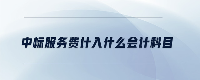 中標(biāo)服務(wù)費(fèi)計(jì)入什么會(huì)計(jì)科目