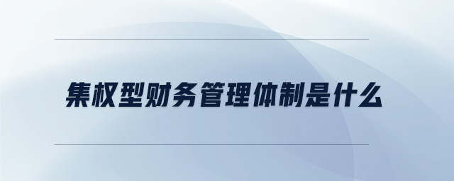 集權(quán)型財務(wù)管理體制是什么
