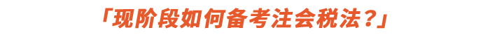 現(xiàn)階段如何備考注會(huì)稅法？