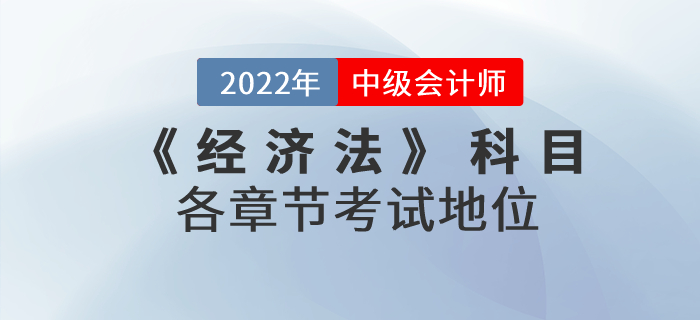 2022年中級會計《經(jīng)濟(jì)法》科目，各章節(jié)考試地位什么樣？