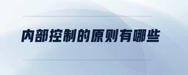 內部控制的原則有哪些