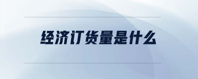 經(jīng)濟訂貨量是什么
