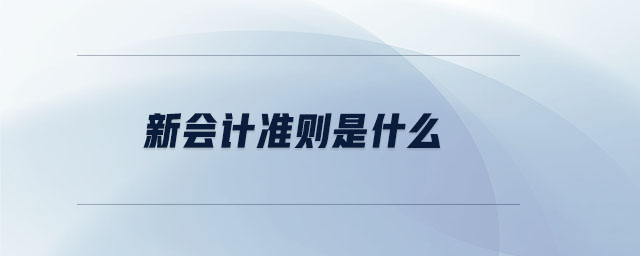 新會計準(zhǔn)則是什么