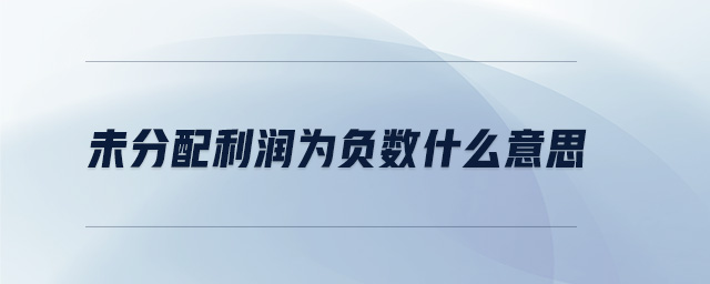 未分配利潤為負數(shù)什么意思