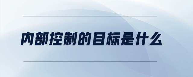 內(nèi)部控制的目標(biāo)是什么