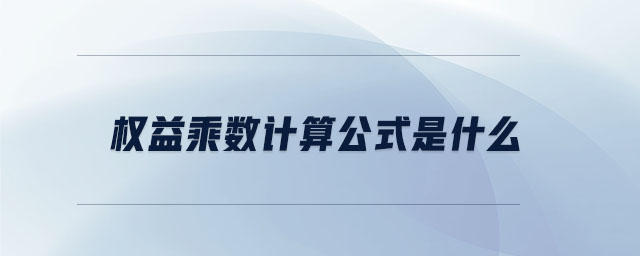 權(quán)益乘數(shù)計算公式是什么