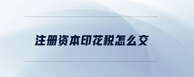 注冊資本印花稅怎么交