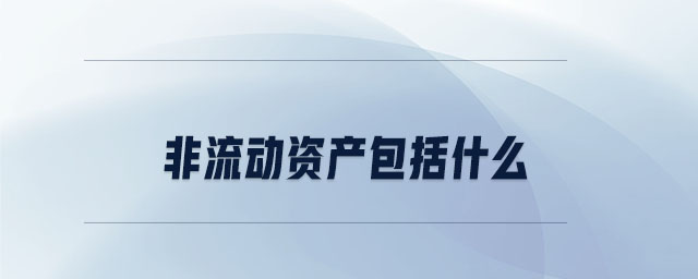 非流動資產(chǎn)包括什么