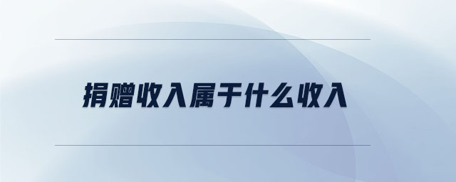 捐贈(zèng)收入屬于什么收入