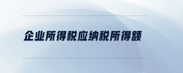 企業(yè)所得稅應納稅所得額