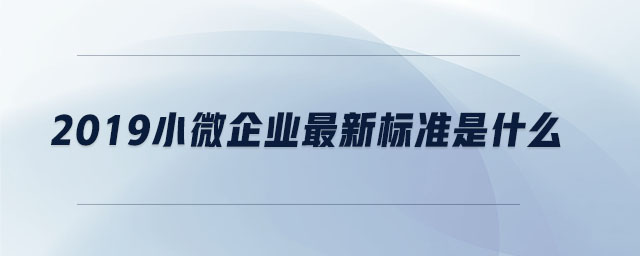 2019小微企業(yè)最新標準是什么
