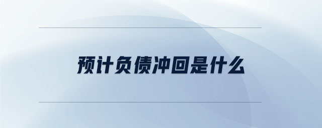 預(yù)計負(fù)債沖回是什么