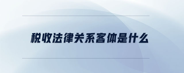 稅收法律關系客體是什么
