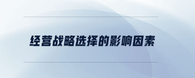 經(jīng)營戰(zhàn)略選擇的影響因素