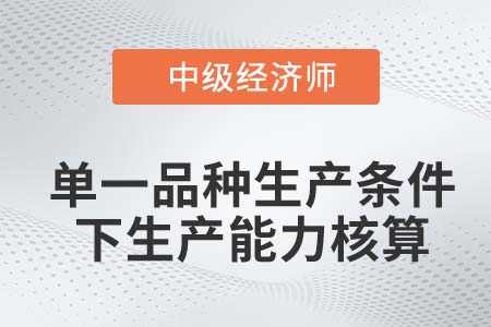 單一品種生產(chǎn)條件下生產(chǎn)能力核算_2022中級(jí)經(jīng)濟(jì)師工商備考知識(shí)點(diǎn)