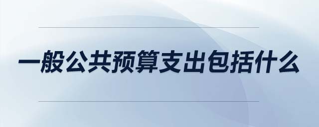 一般公共預算支出包括什么