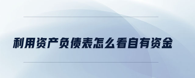 利用資產(chǎn)負債表怎么看自有資金