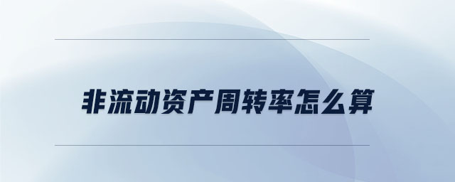 非流動(dòng)資產(chǎn)周轉(zhuǎn)率怎么算