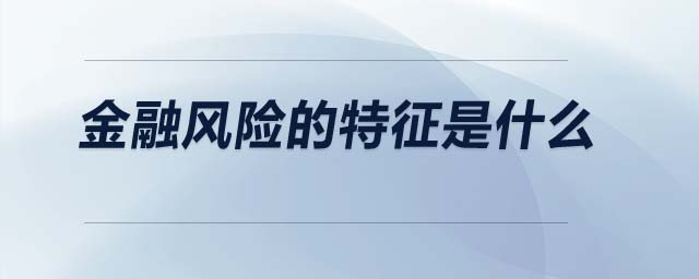 金融風(fēng)險的特征是什么