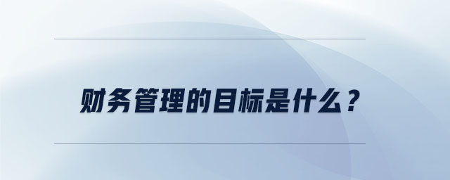 財務(wù)管理的目標(biāo)是什么？