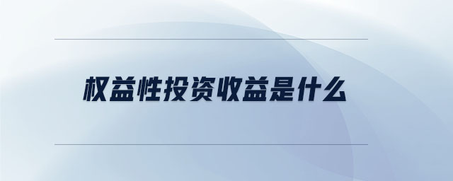 權益性投資收益是什么