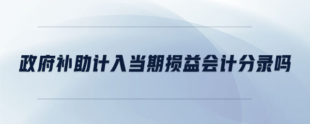 政府補(bǔ)助計(jì)入當(dāng)期損益會計(jì)分錄嗎