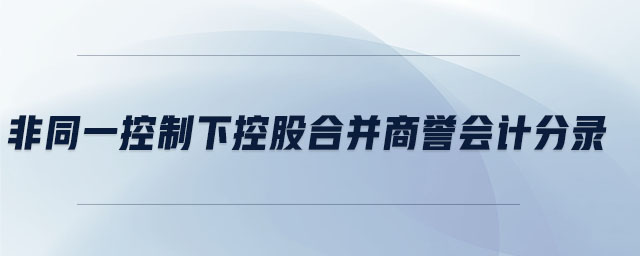 非同一控制下控股合并商譽(yù)會(huì)計(jì)分錄