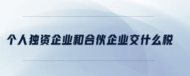 個人獨(dú)資企業(yè)和合伙企業(yè)交什么稅