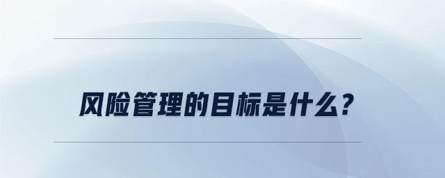 風(fēng)險管理的目標(biāo)是什么