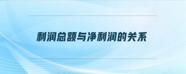 利潤總額與凈利潤的關系