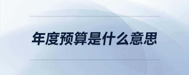 年度預(yù)算是什么意思