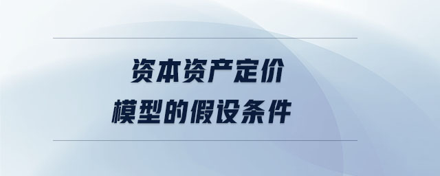 資本資產(chǎn)定價(jià)模型的假設(shè)條件