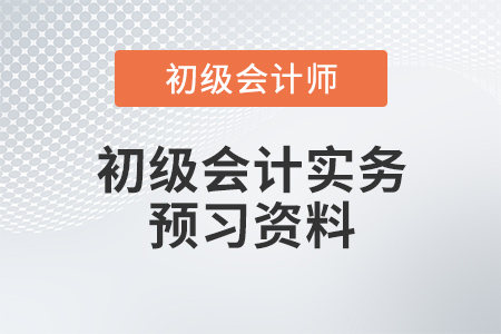 初級會計實務(wù)預習資料